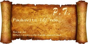 Paukovits Tünde névjegykártya